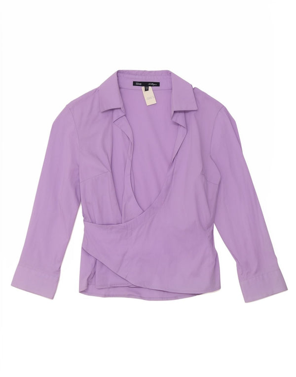 Les Copains Dame Pullover Shirt IT 42 Medium Lilla Bomuld