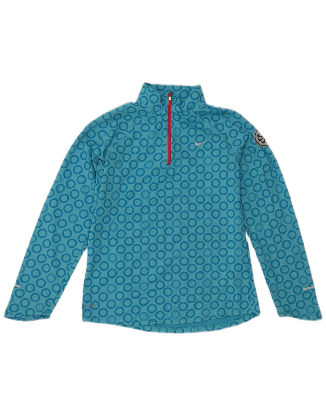 Nike piger med lynlås-hals sweater træningsdragt top 13-14 år XL Blå Geometrisk