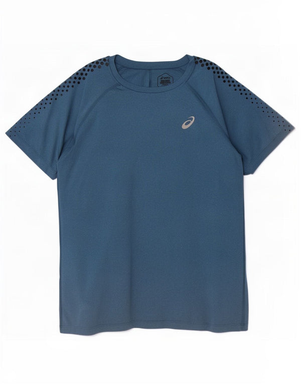 Asics herre T-shirt top XL marineblå plettet polyester