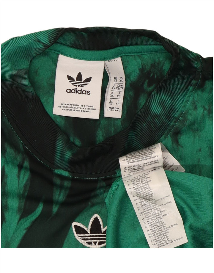 Adidas T-Shirt Top XS Grøn Tie Dye Polyester til mænd