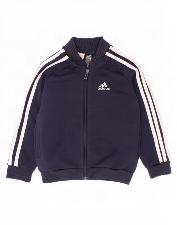 Adidas Drenge Træningsdragt Topjakke 3-4 År Marineblå Bomuld