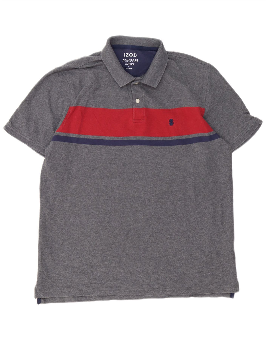 IZOD Poloshirt til mænd, stor grå farveblok bomuld