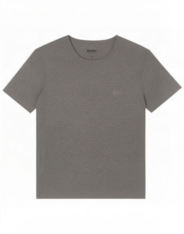Hugo Boss Mens Short Sleeve Regular T-Shirt Top Large Grey Flecked Cotton