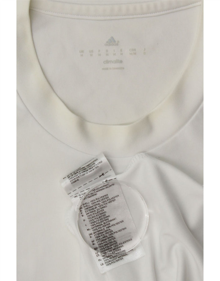 Adidas Herre Climalite T-Shirt Top Medium White Polyester