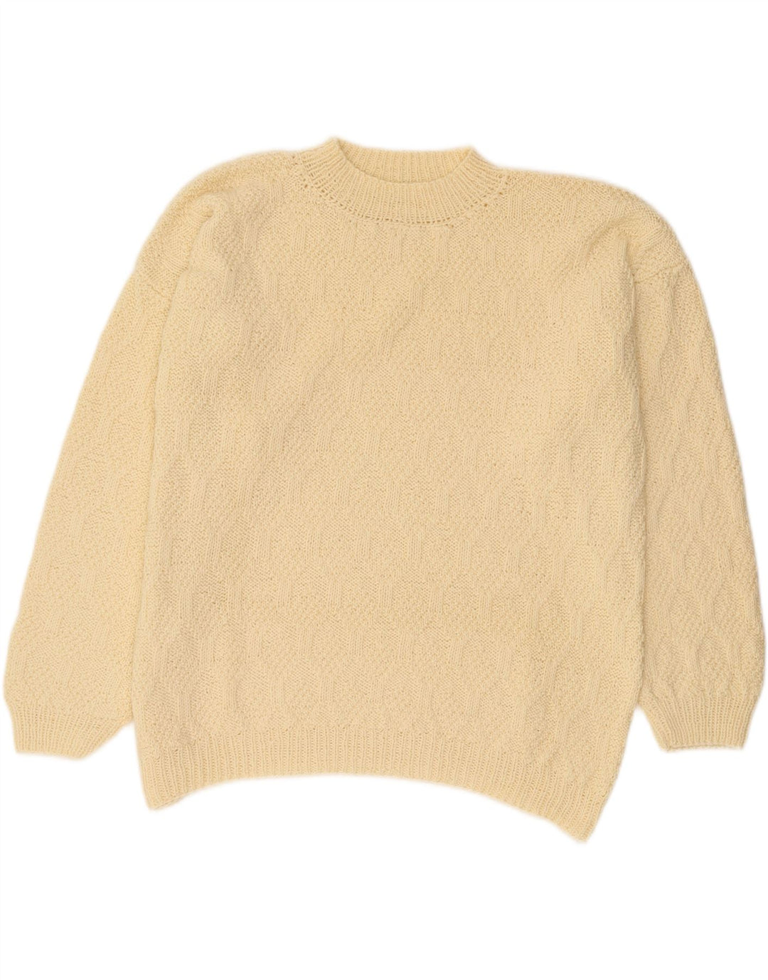 VINTAGE Womens Oversized Turtle Neck Jumper Sweater UK 20 2XL Yellow