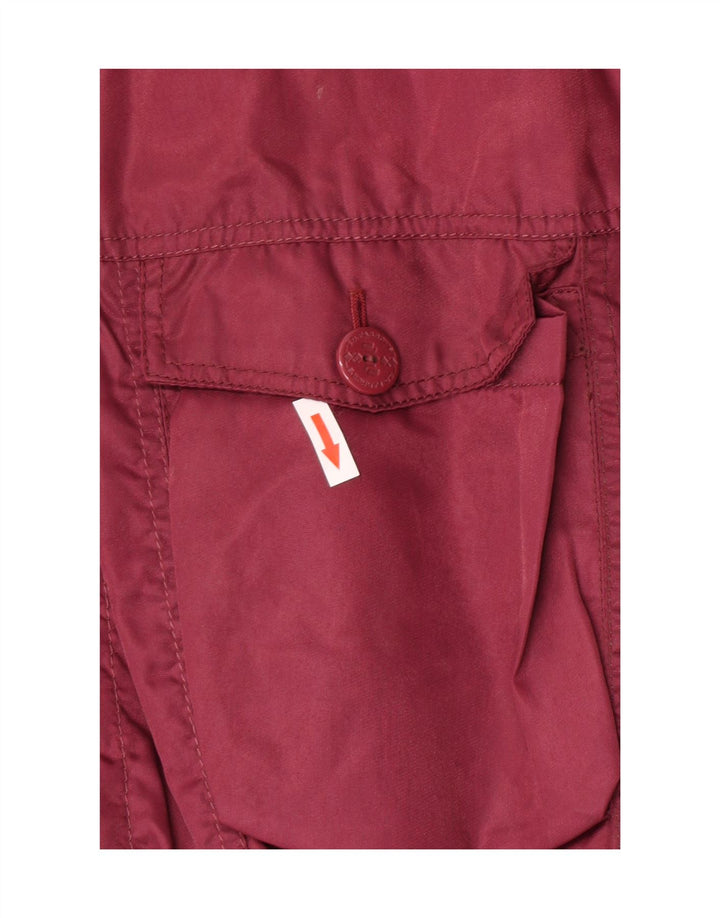 Vintage polstret bomberjakke til mænd UK 38 Medium Burgundy Nylon