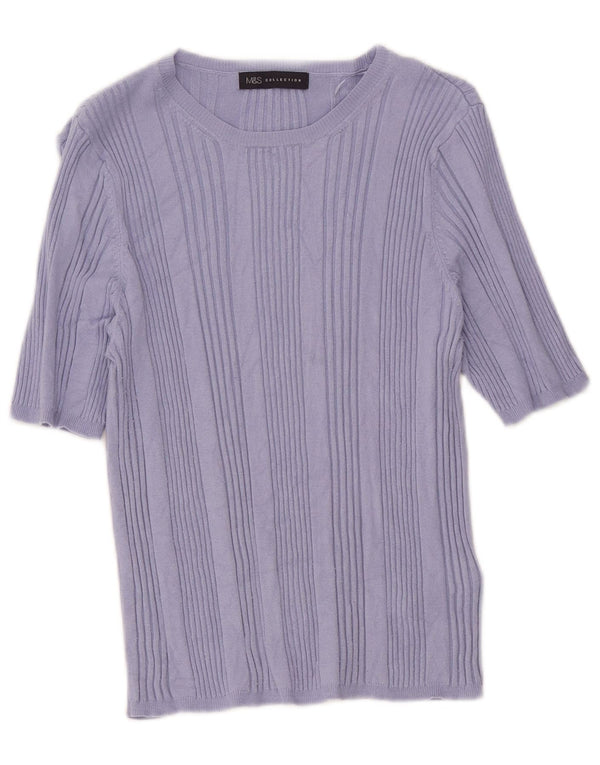 Marks & Spencer T-shirt top til kvinder DK 16 Stor lilla viskose