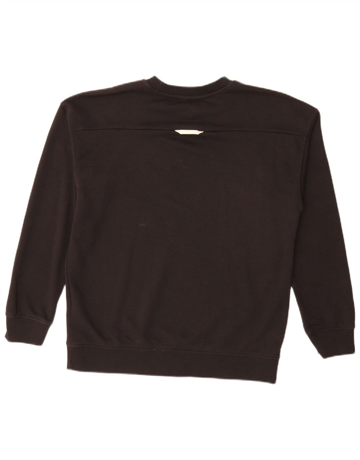 ADIDAS Graphic Sweatshirt Jumper UK 14 Stor sort bomuld