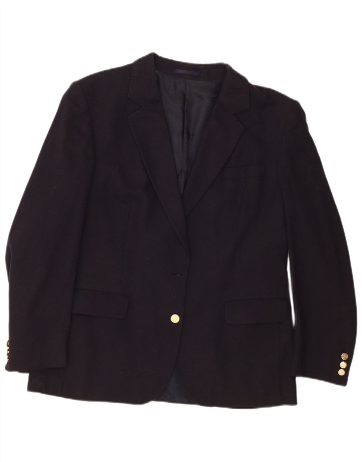 Burberrys Dame 1-knaps blazerjakke UK 12 Medium Navy Blue Wool