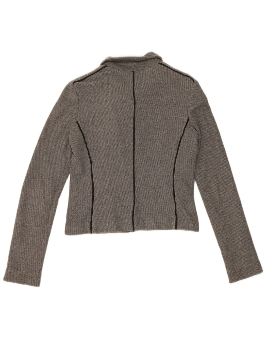 Pinko Womens Crop Bomber Jacket UK 12 Medium Grey Bomuld