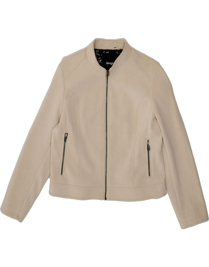 DESIGUAL Womens Bomber Jacket UK 18 XL Beige Polyester Vintage Desigual and Second-Hand Desigual from Messina Hembry 
