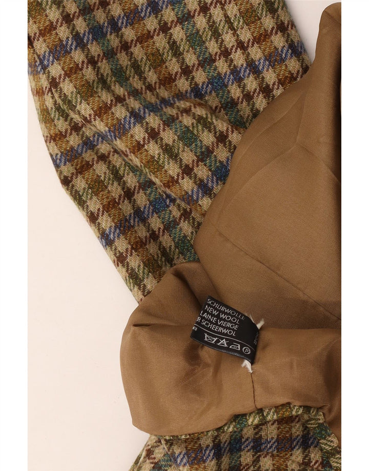 Vintage dame 3-knaps blazerjakke UK 20 2XL Beige Houndstooth