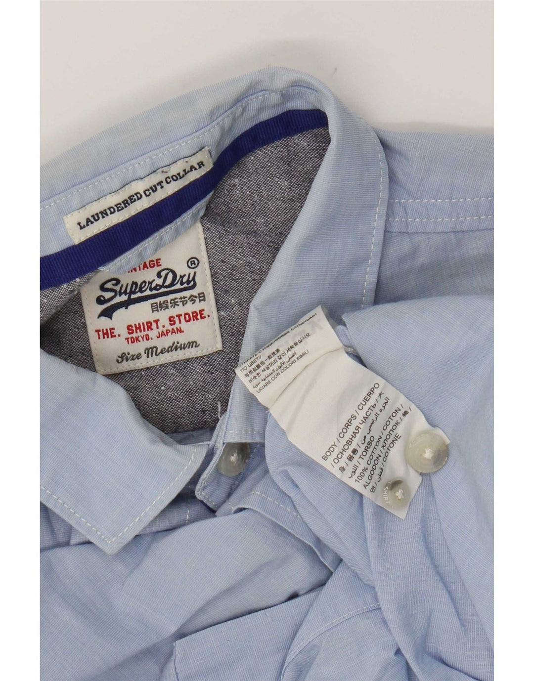 Superdry herreskjorte medium blå bomuld