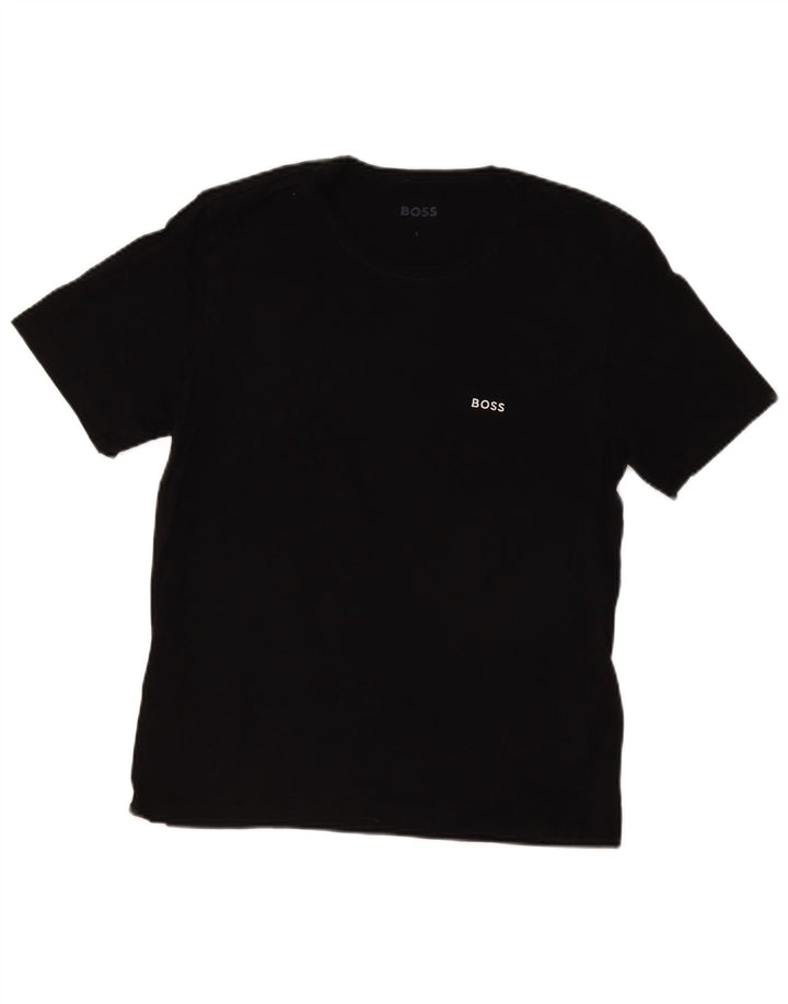 HUGO BOSS T-shirt top til kvinder DK 14 Stor sort bomuld