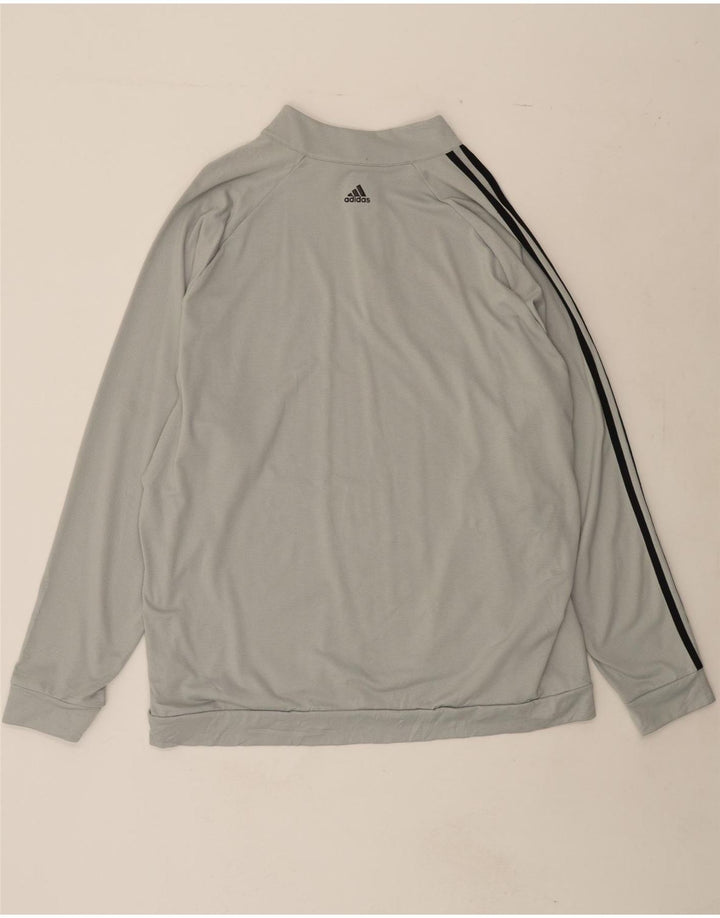 ADIDAS Mens Zip Neck Pullover Tracksuit Top 2XL Grey Polyester Vintage Adidas and Second-Hand Adidas from Messina Hembry 