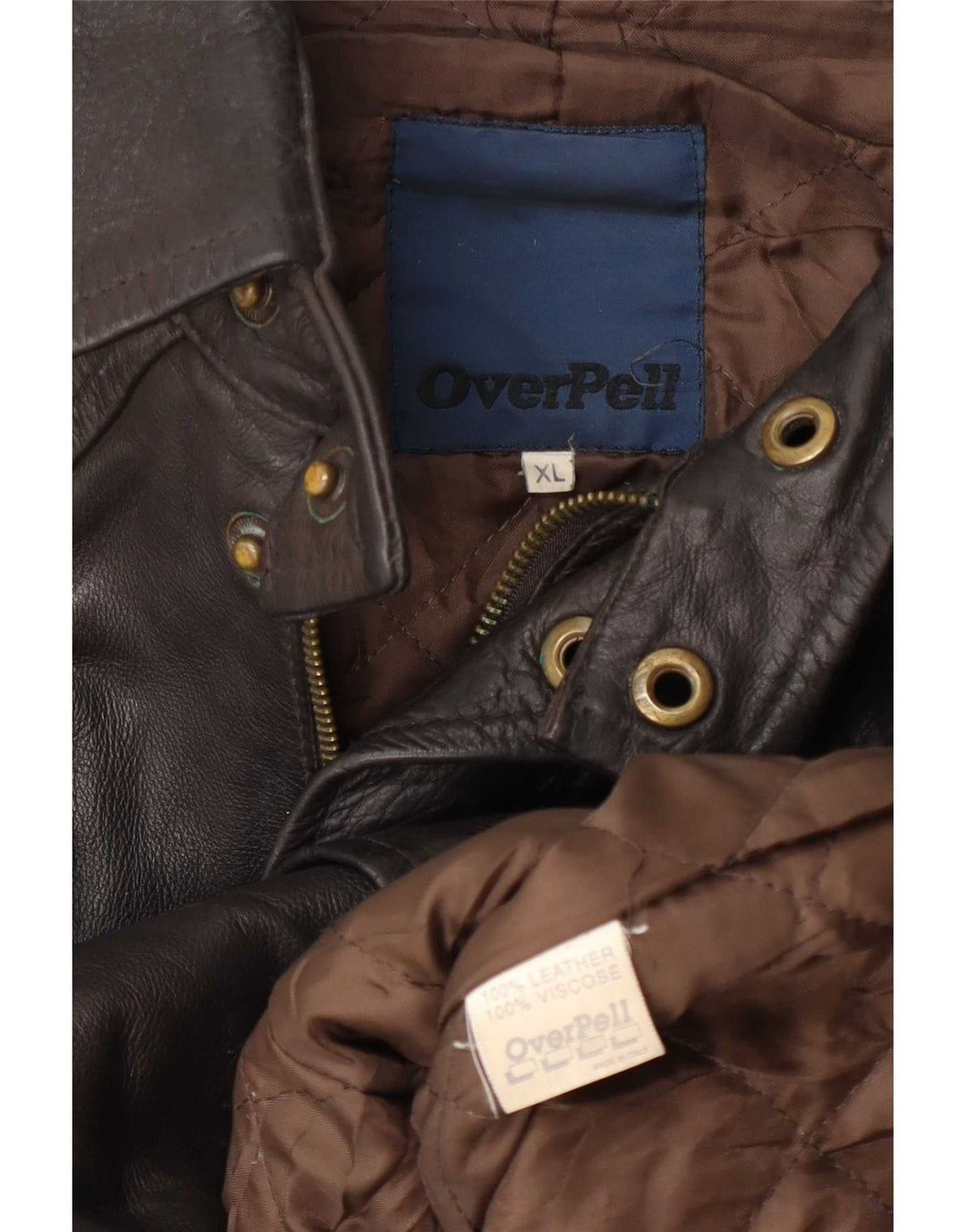 Vintage herre læderjakke UK 42 XL Brun