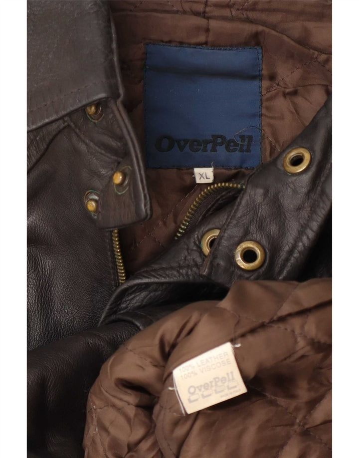 Vintage herre læderjakke UK 42 XL Brun