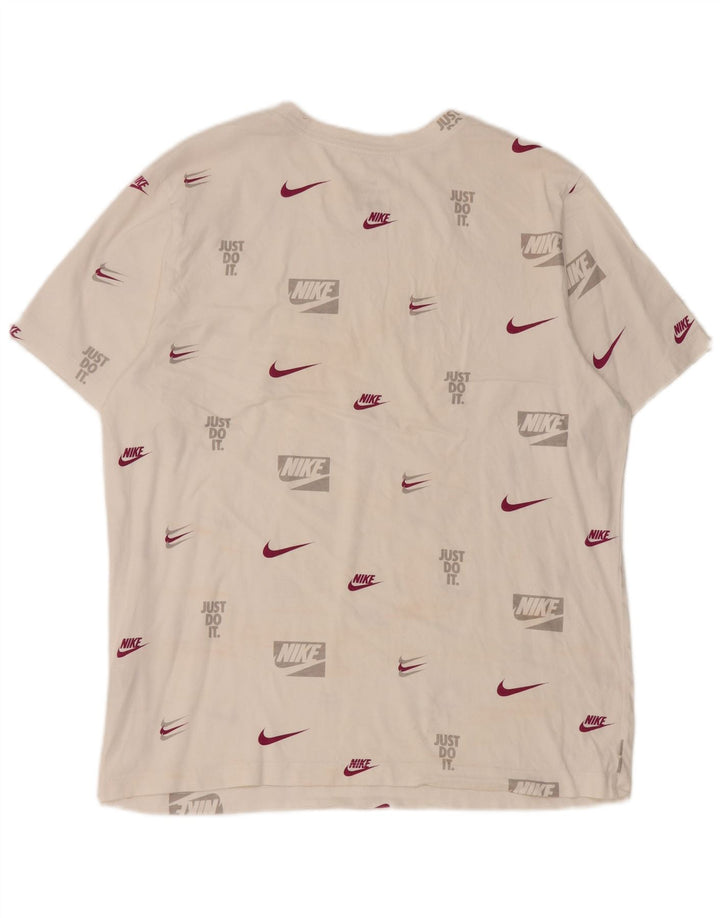 Nike grafisk T-shirt top til mænd, stor hvid bomuld