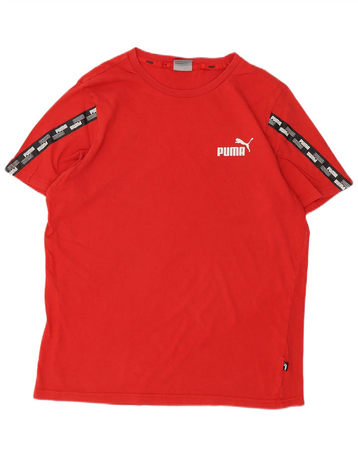 PUMA Mens Graphic T-Shirt Top Medium Red Cotton