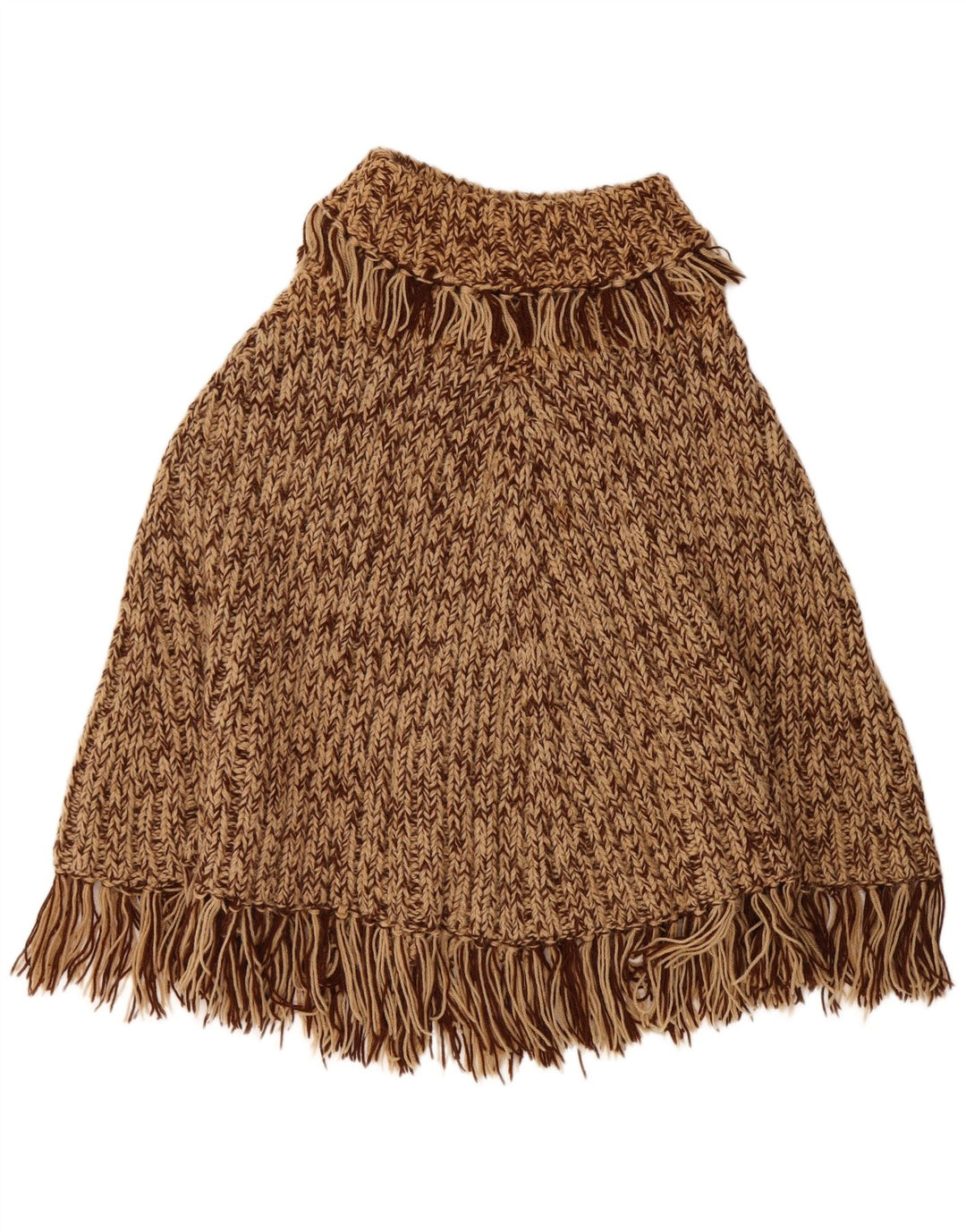 Vintage ponchotrøje til kvinder i en størrelse brun flækket