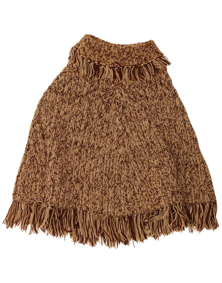 Vintage ponchotrøje til kvinder i en størrelse brun flækket