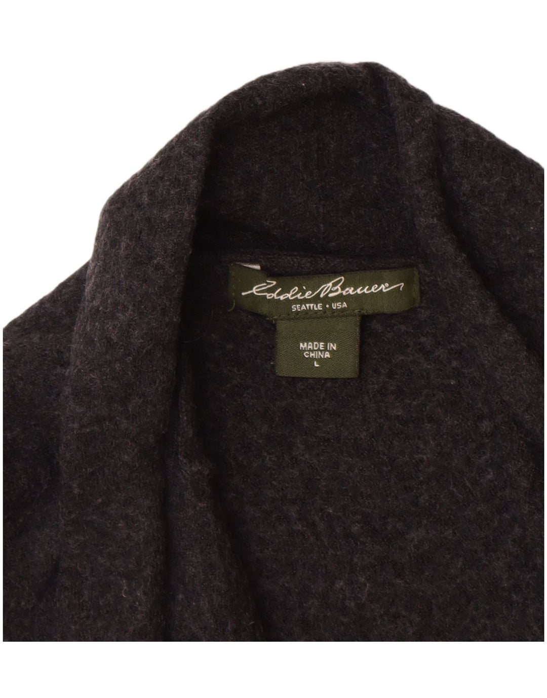 Eddie Bauer Pige Cardigan Sweater 11-12 År Stor Sort Uld