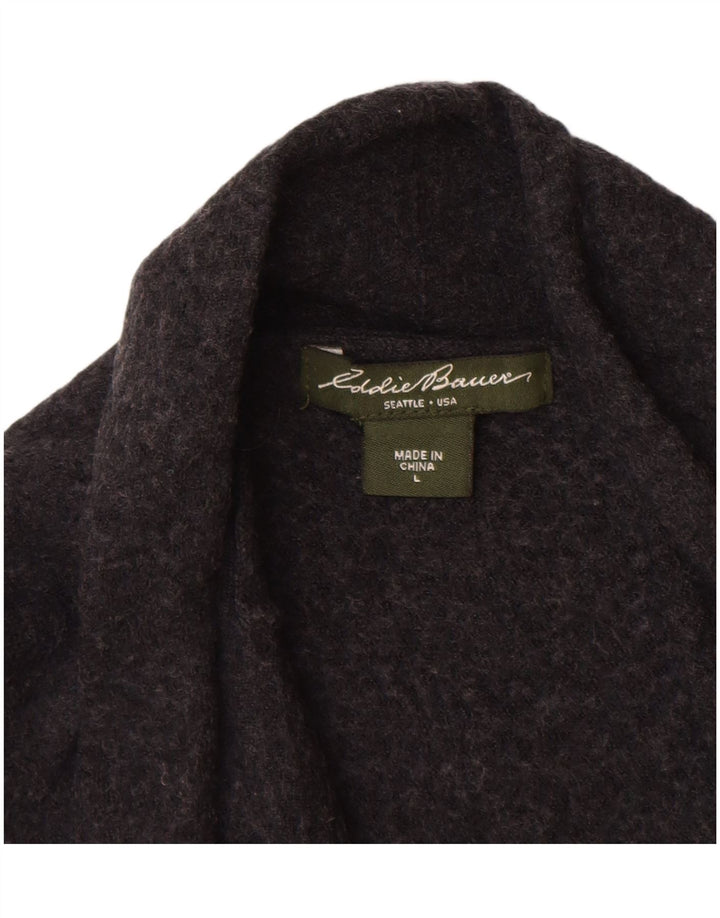 Eddie Bauer Pige Cardigan Sweater 11-12 År Stor Sort Uld