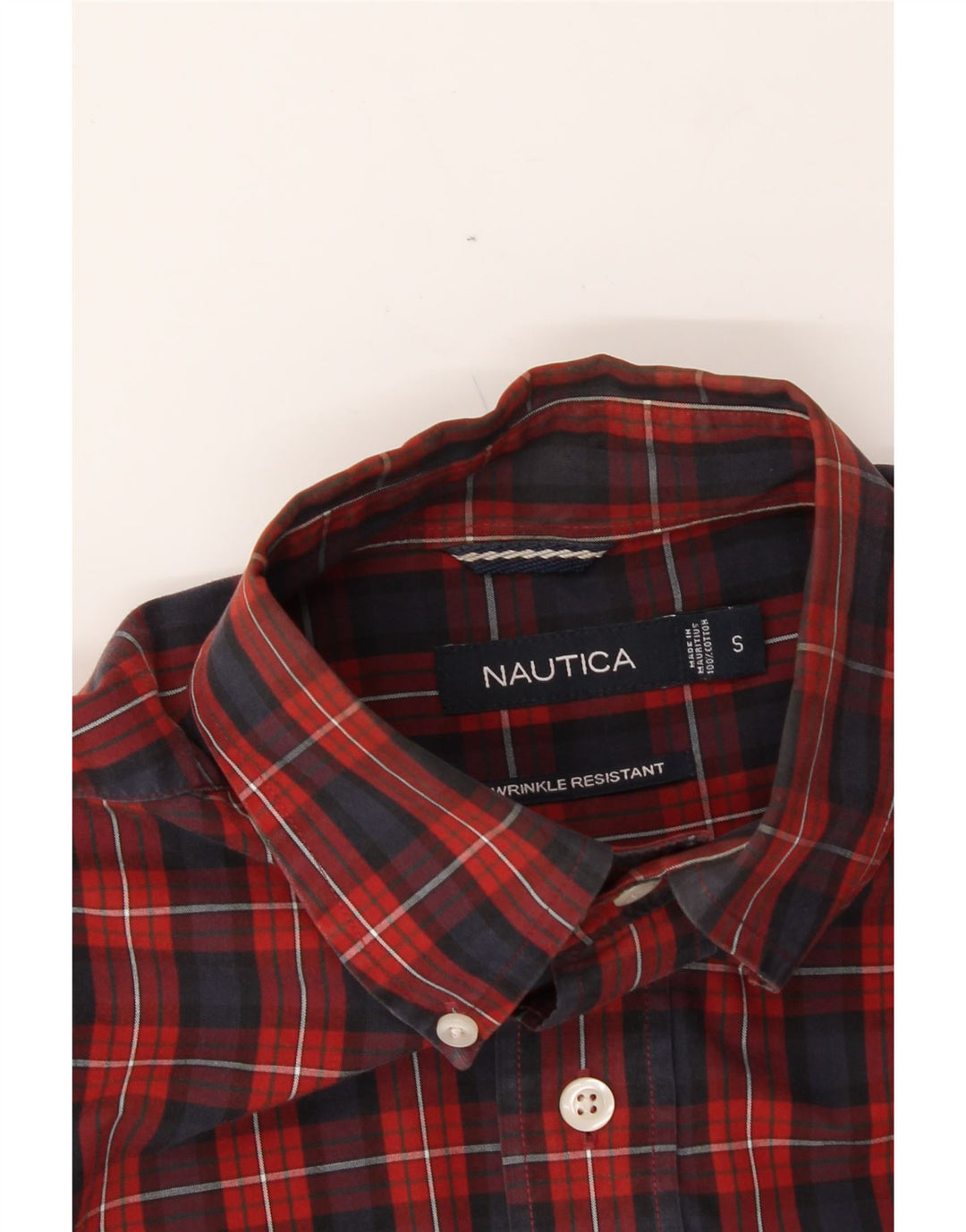 NAUTICA Mens Shirt Small Red Check Cotton Vintage Nautica and Second-Hand Nautica from Messina Hembry 