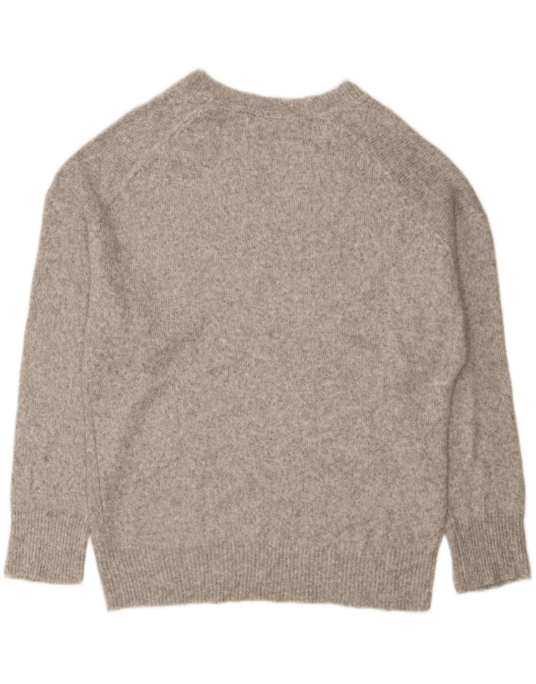 Zara Dame Oversized V-hals sweater UK 10 Small Grey Flecked