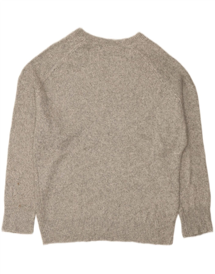 Zara Dame Oversized V-hals sweater UK 10 Small Grey Flecked