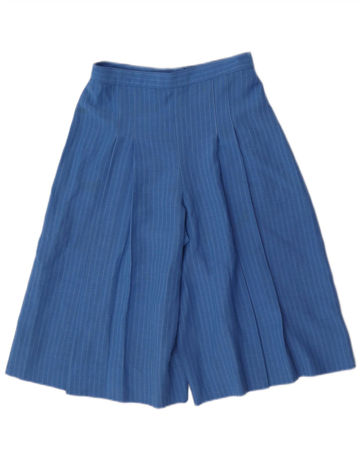 Vintage kvinders Cullotes Bermuda Shorts IT 40 Small W24 Blue Pinstripe