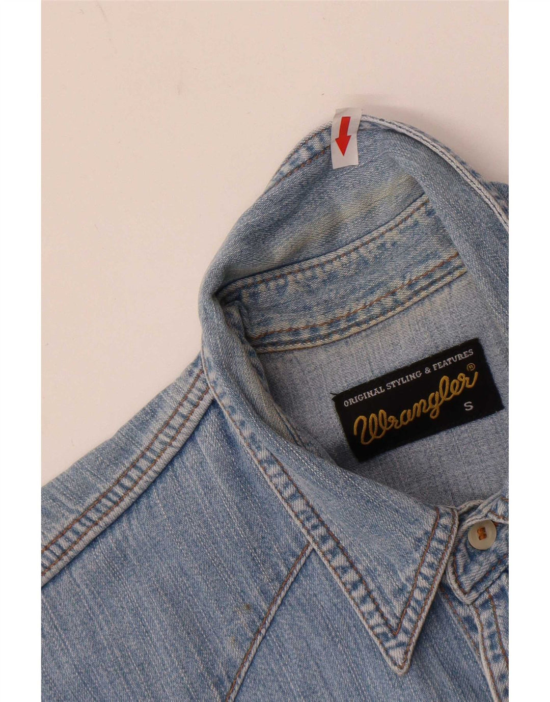 Wrangler Herre ærmeløs denimskjorte lille blå bomuld