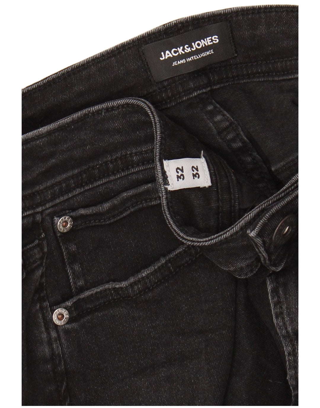 Jack & Jones Distressed Skinny Jeans til mænd W32 L32 Sort bomuld
