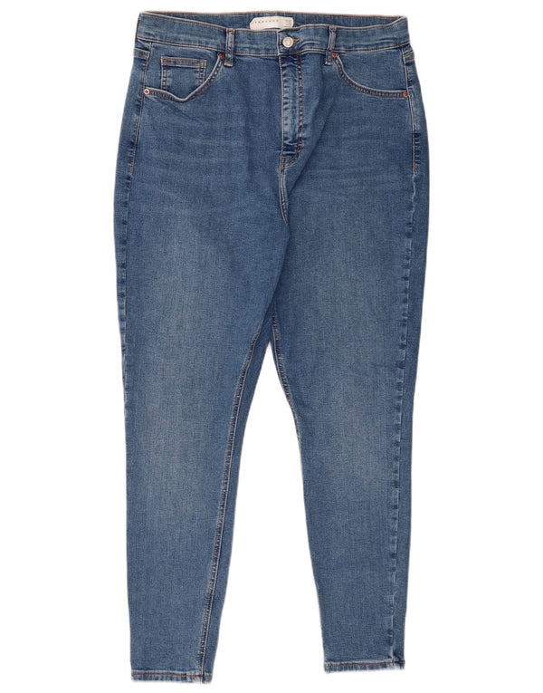 Topshop Dame Jamie Skinny Jeans UK 16 Large W30 L26 Blue Cotton