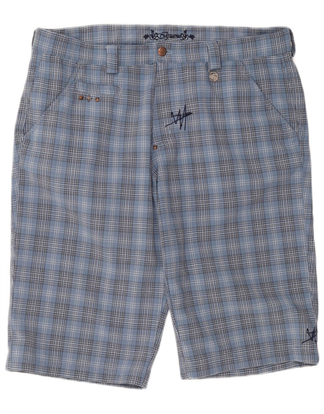 IGUANA Chino Shorts til mænd W36 Large Blue Check Polyester