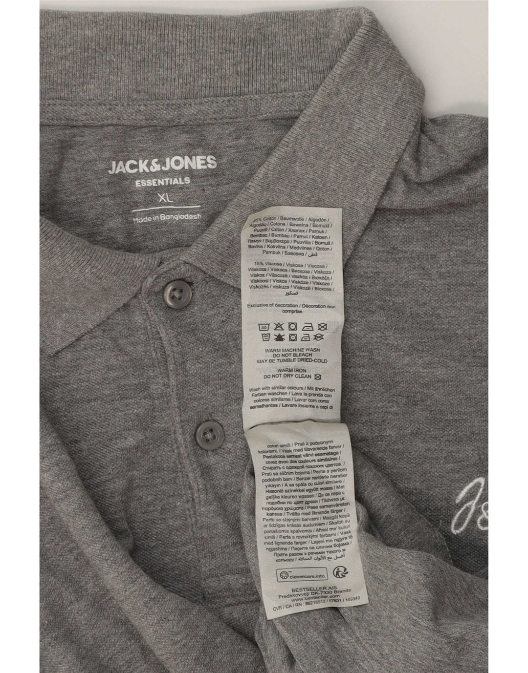 Jack & Jones herre poloshirt XL grå bomuld