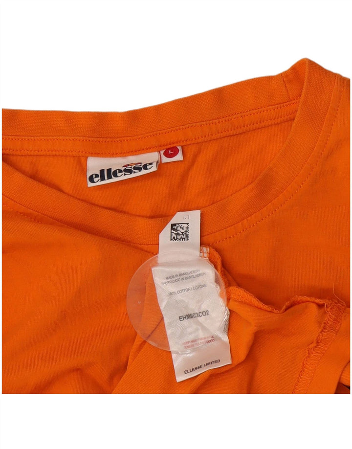 Ellesse Herre Grafisk T-Shirt Top Stor Orange Bomuld