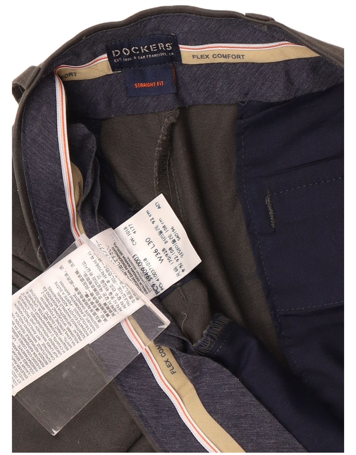 DOCKERS Herre Comfort Fit Straight Chino Bukser W36 L30 Grå Bomuld