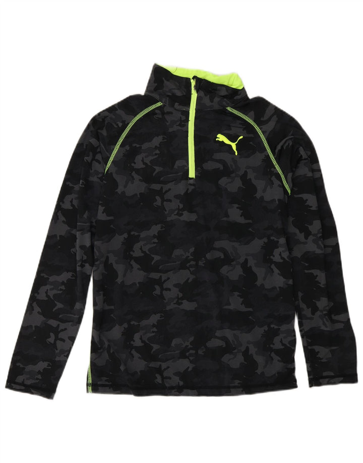 PUMA Drenge Pullover Træningsdragt Top 9-10 År Medium Sort Camouflage