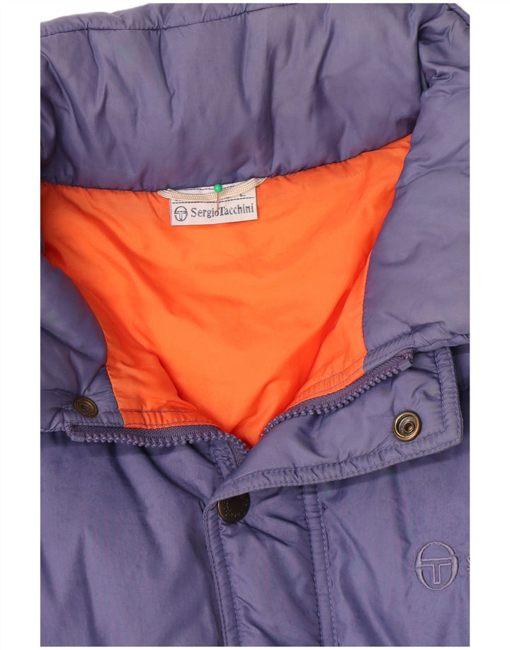 Sergio Tacchini Herre hættepolstret jakke UK 40 Stor blå polyamid