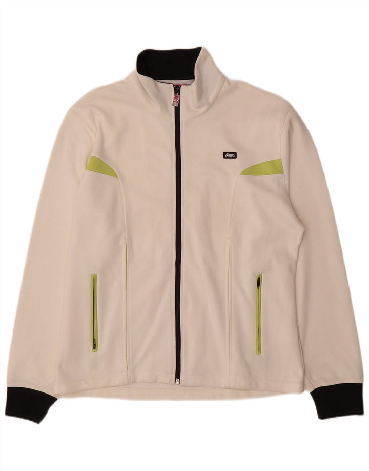 Asics træningsdragt topjakke til kvinder UK 20 2XL Hvid Colourblock Nylon