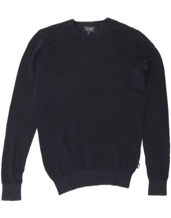 Armani Jeans Herre Crew Neck Jumper Sweater Medium Navy Blue Bomuld