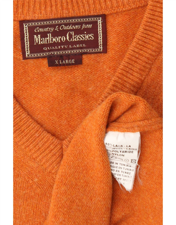 Marlboro Classics Herre V-hals sweater XL Orange Uld