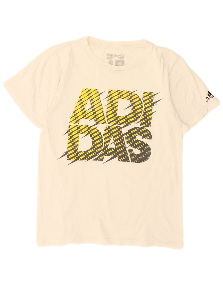 Adidas Grafisk T-shirt top til mænd, lille hvid bomuld