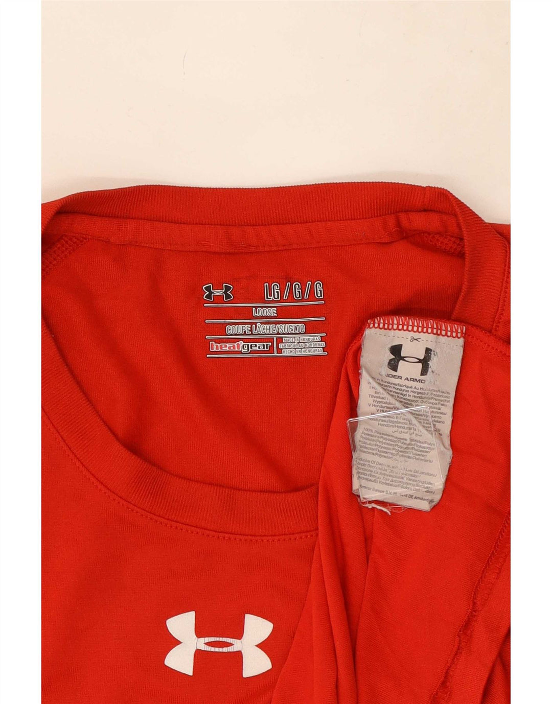 Under Armour Herre Heat Gear Grafisk T-Shirt Top Stor Rød Polyester