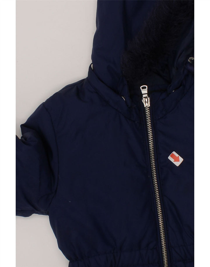 GUESS Girls Hooded Padded Jacket 4-5 Years Navy Blue Vintage Guess and Second-Hand Guess from Messina Hembry 