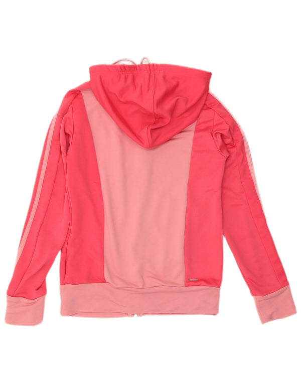 Adidas hættetrøje med lynlås til kvinder UK 8/10 Small Pink Colourblock Polyester