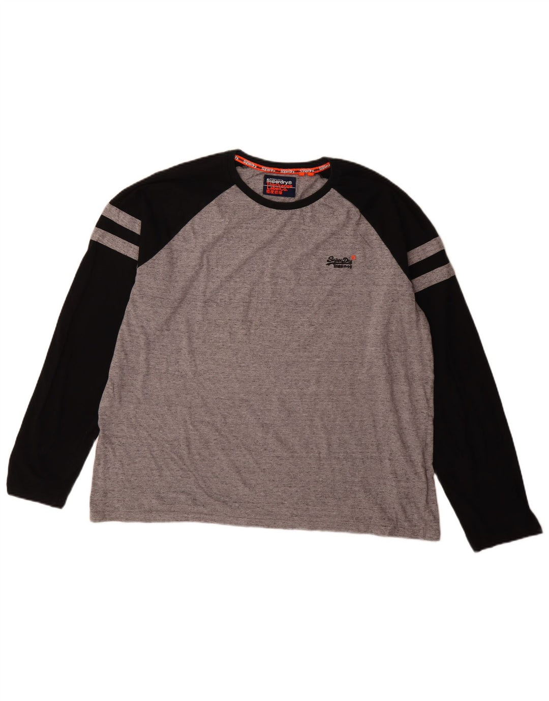 Superdry Herre Top Langærmet 3XL Grå Colourblock Bomuld