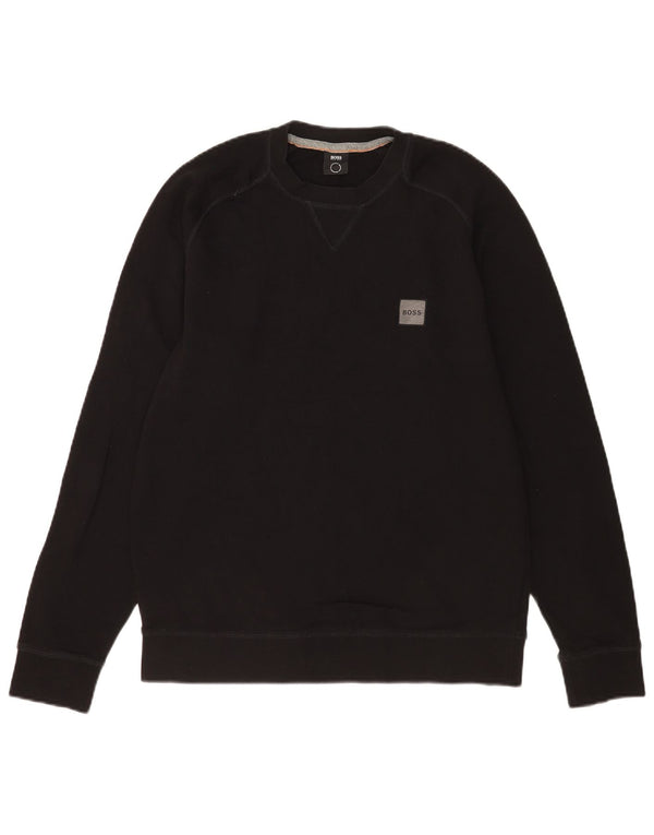 Hugo Boss Herre Sweatshirt Jumper Medium Sort Bomuld