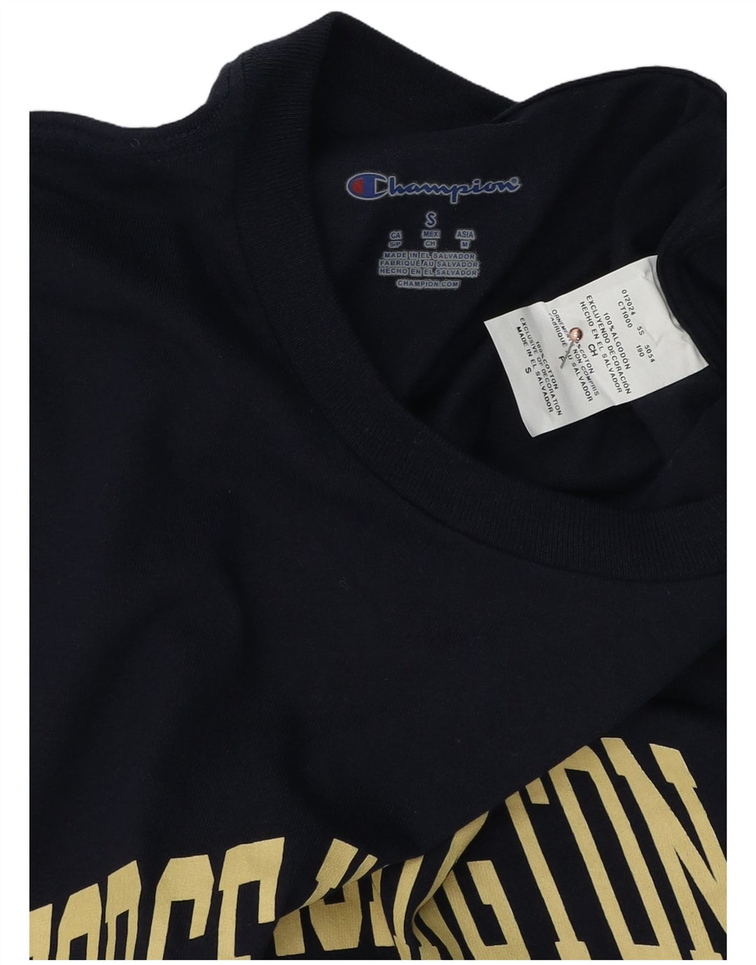 Champion Herre George Washington Grafisk T-shirt Top Lille marineblå bomuld